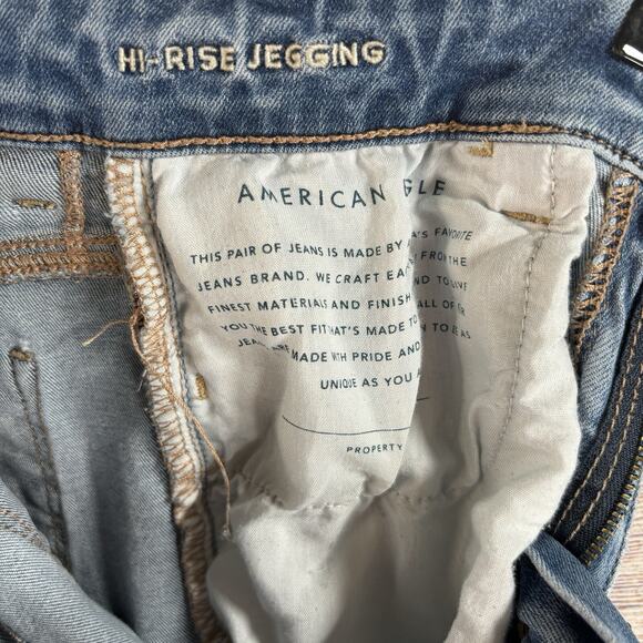 American Eagle Next Level Stretch Hi-Rise Jeggings Women's Size 4 Short Blue - Picture 11 of 12